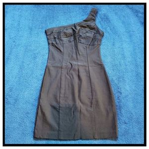 Black one shoulder dress, small